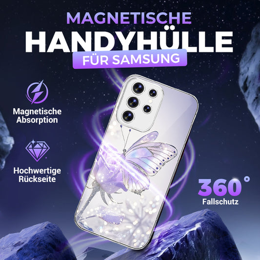 Kristall Schmetterling magnetische gehärtetes Glas Fall Abdeckung Hülle für Samsung S-Serie🎁20% Rabatt auf das Zweite✈️2 oder mehr: kostenloser Versand