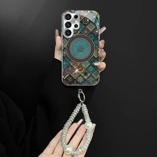 🎁Handyhänger kostenlos verschenken🌟Farbige blaue Lotusblume Totem Hülle für Samsung S-Serie🎁20% Rabatt auf das Zweite✈️2 oder mehr: kostenloser Versand