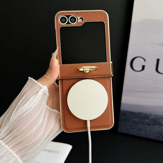 Magnetische, mit Ringschlaufe Versehene, Fallgeschützte Hülle für Samsung Flip-Serie