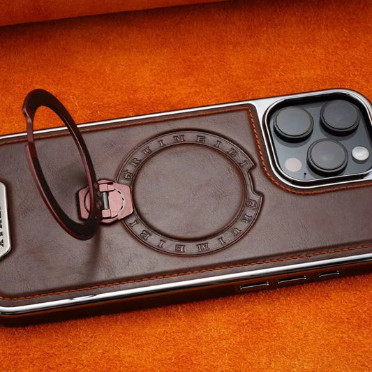 Luxuriöse Leder mit Ständer Magnetische Hülle für iPhone