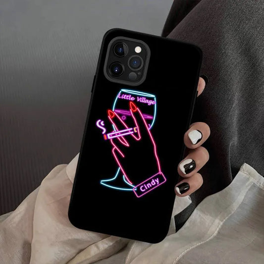 Schwarzer Hintergrund Einfache Zeichnung Bier Hülle für iPhone