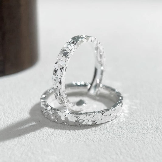 🌟Exklusiver Silber Glitzer Ehering - Verstellbar🌟Einen Ring kaufen – ein Armband geschenkt!