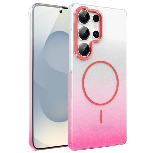 Magnetfunktion - Glitzerpulver Golddiamant  Hülle für Samsung S-Serie