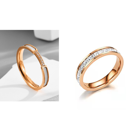 Edler Titanstahl Ring mit Kristallsteinen ✨ | Minimalistisch & Langlebig