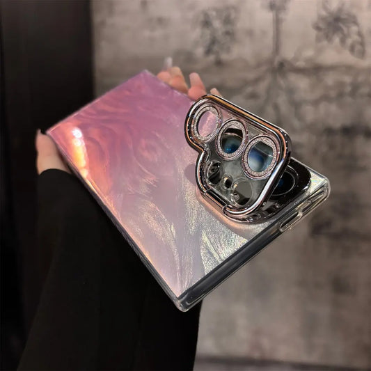 prismatischem Farbverlauf und Ständerfunktion Hülle für Samsung S-Serie