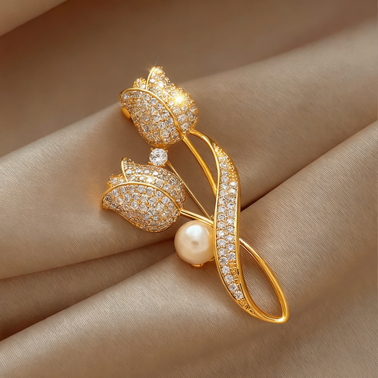 Minimalistischer Tulpen-Brooch🌷