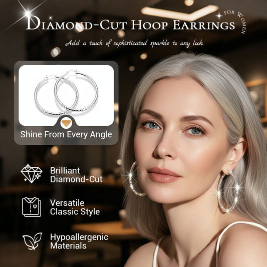 ✨KAUFEN SIE 1, BEKOMMEN SIE 1 GRATIS🔥Diamantgeschliffene Creolen für Damen👑
