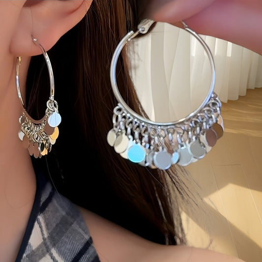 Oversized-Creolen mit Paillettenfransen 💫