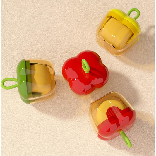 Portabler Paprika-Form Klebefolienball – waschbar & mehrfach verwendbar | Effektives Entfernen von Fell & Flusen!🫑