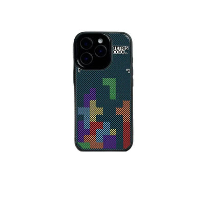 Pixeliertes Tetris Glas Hülle für iPhone