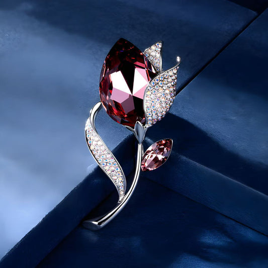 Tulpen-Broschen mit funkelnden Kristallen 🌷✨