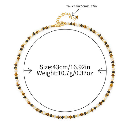 Herbst-/Winter-Bestseller: Melange-Halskette und Armband aus Tigerauge-Steinen