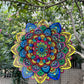 🌈3D-Drehbares Farbenfrohes Windrad – Mandala-Muster Metallanhänger für Garten & Hof