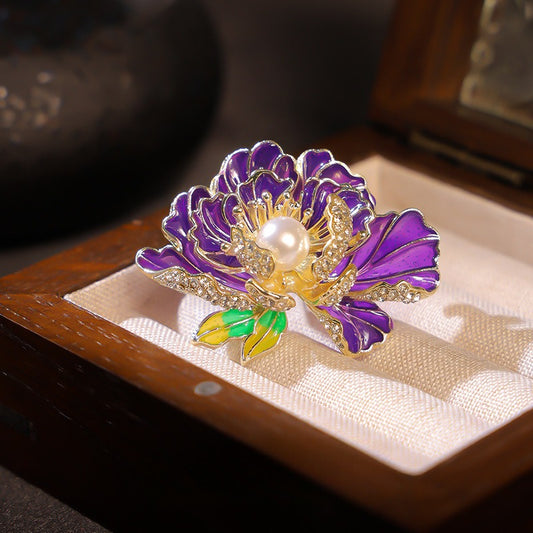 🌺Edle Pfingstrosen-Brosche mit klassischer Ausstrahlung