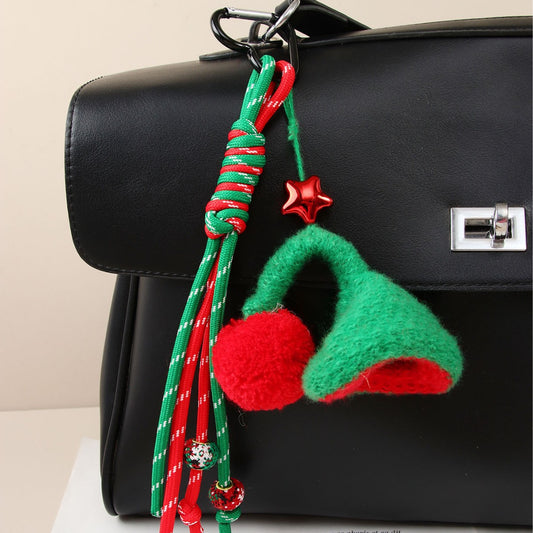 Handgestrickte Weihnachtsmützen-Anhänger für Schlüssel & Tasche❤️🎅