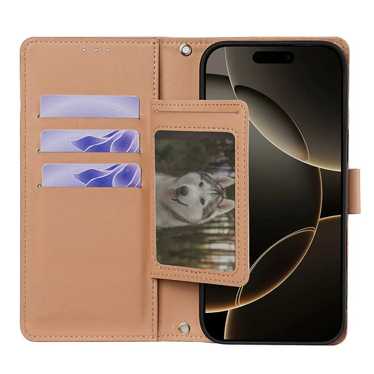 Brieftasche - Steckplatz für Fotos - hochwertiges Leder Hülle für Samsung S-Serie