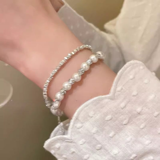 🌟 Perlen & Sterne Armband-Set – Doppelter Glanz für deinen Style! 🌟