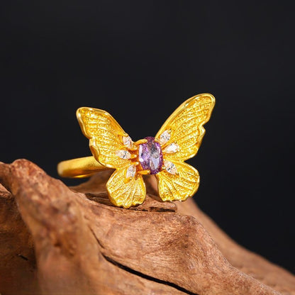 ✨ Gelbes Schmetterling Ring & Halskette Set ✨