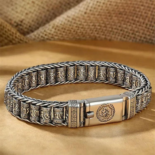 📿 60% RABATT! ✨ Tibetisches Gebetsmühlen-Armband aus 925er Sterlingsilber – Symbol für Wohlstand, Tägliche Erinnerung & Perfektes Geschenk 🧘‍♂️