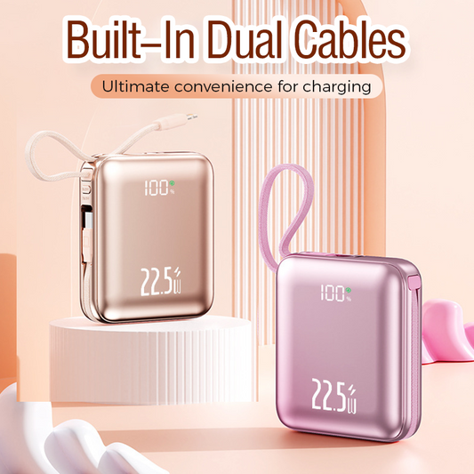 Tragbare Powerbank mit integrierten Kabeln✈️kostenloser Versand