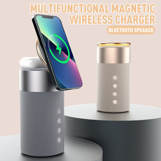 Multifunktionales magnetisches kabelloses Ladegerät mit Bluetooth-Lautsprecher