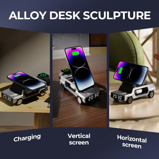 Multifunktionales kabelloses Schnellladegerät im Autodesign