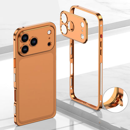 Metallrahmen mit Wärmeableitung und Seepferdchen-Schnallen-Design Hülle für iPhone