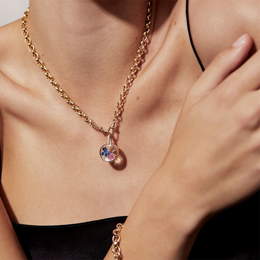 Retro-Chic-Medaillon-Anhänger-Halskette