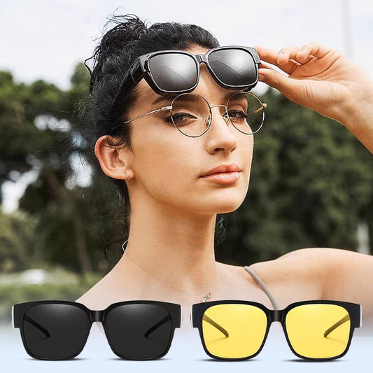 Polarisierte UV-Schutz-Sonnenbrille mit doppeltem Verwendungszweck