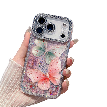 Schmetterling-Glitzer-Hülle für iPhone-Serie