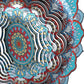 🌈3D-Drehbares Farbenfrohes Windrad – Mandala-Muster Metallanhänger für Garten & Hof